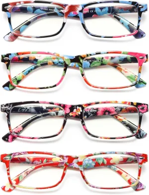 Stylish Reading Glasses for Women, Blue Light Blocking Readers, Ladies Eyeglasses, Fashion Computer Eye Glasses, Cheaters