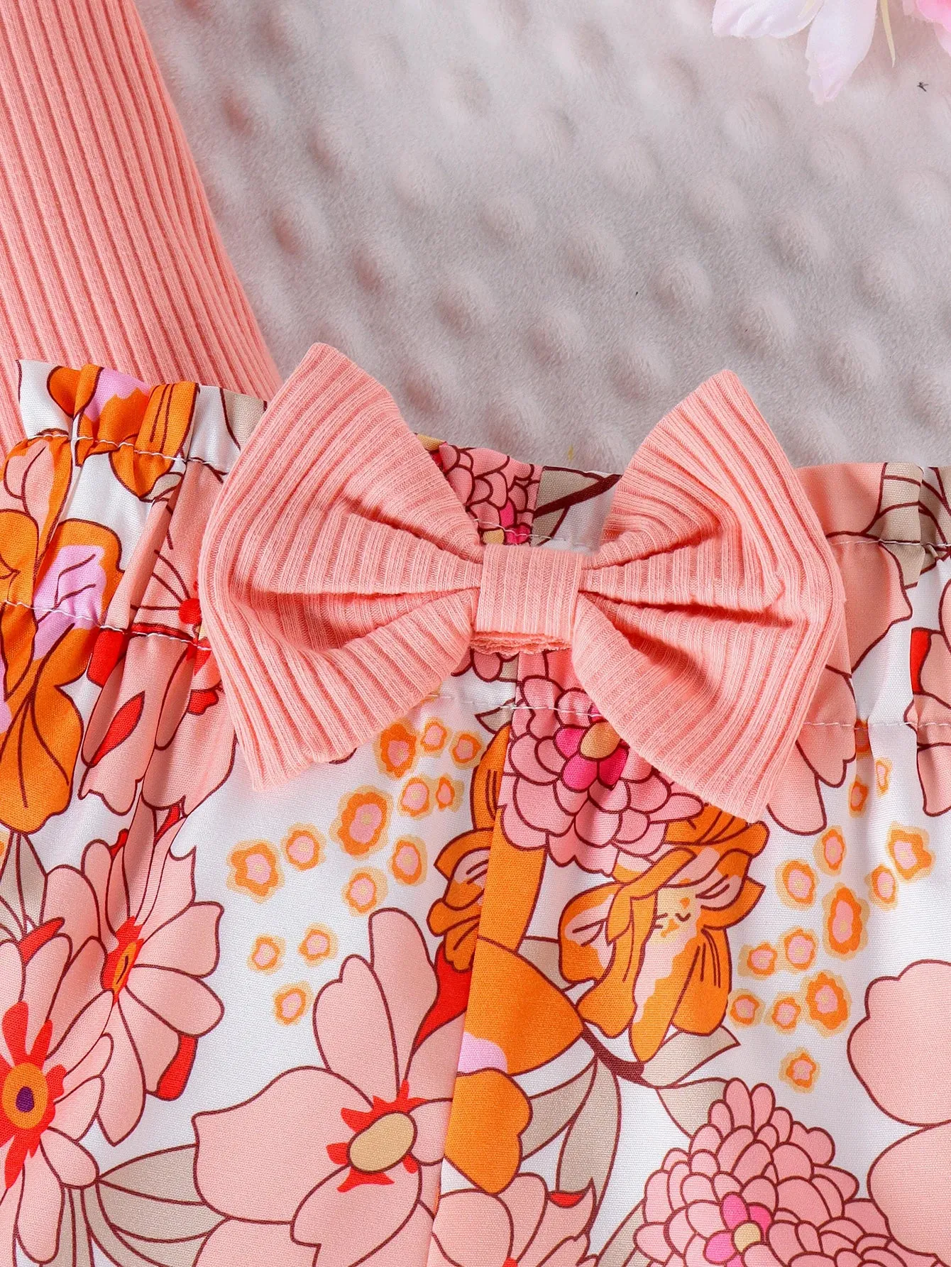 Summer Girls Sweet Butterfly Sleeve Top Printed Floral Shorts