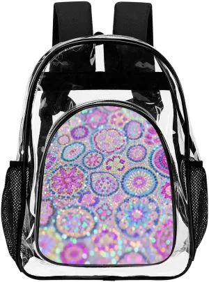 Supdreamc Casual Daypack Multipurpose Anti-Theft Large Capacity Carry On Bag - Colorful Glitter Sparkle Pattern Casual Daypack Climbing Shoulder Transparent Bag