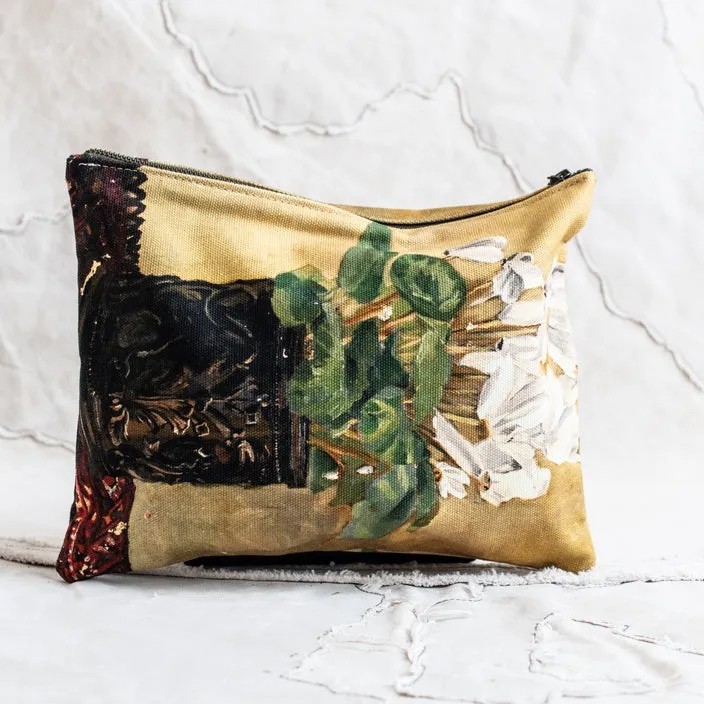 SWARM CANVAS PAINTING CLUTCH - CYCLAMEN
