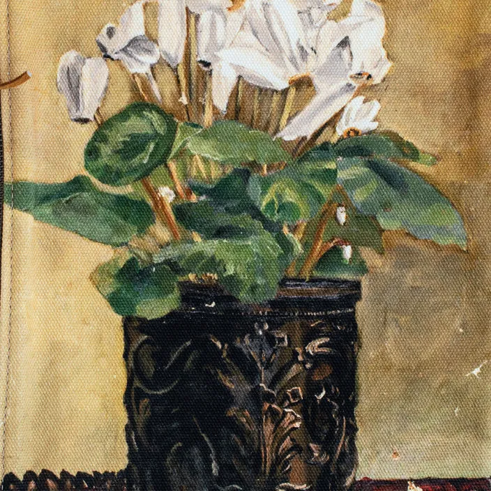 SWARM CANVAS PAINTING CLUTCH - CYCLAMEN