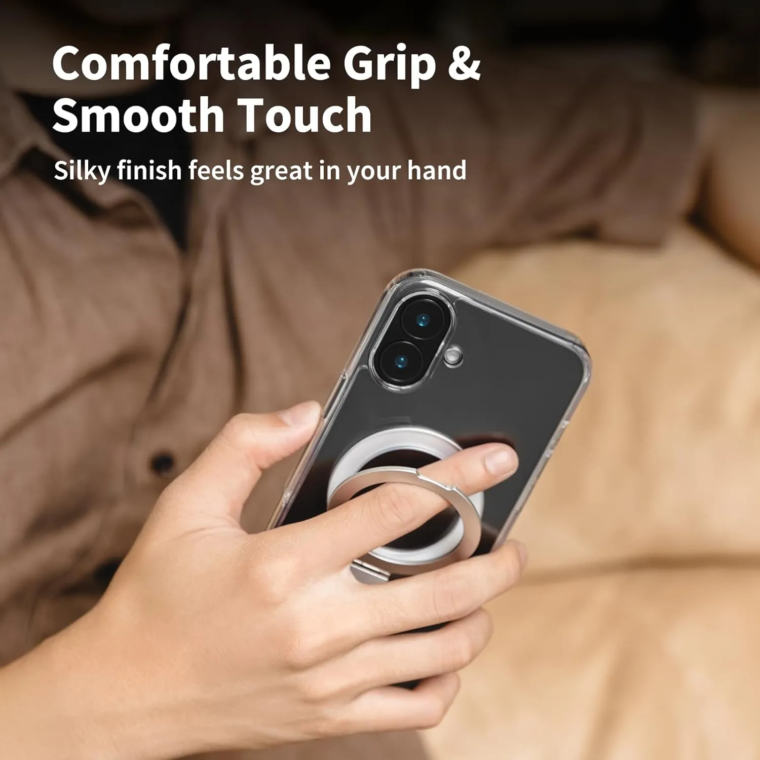 SWITCHEASY Protective Case for iPhone 16 Pro Max 6.9" with MagStand, Military-Grade Drop Protection, Kick Ring Stand, Compatible with MagSafe, Shockproof Phone Case- Ash