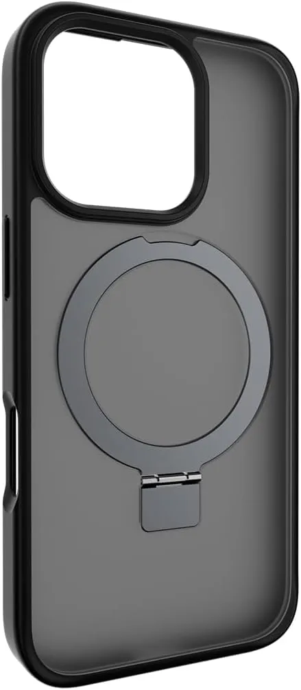 SWITCHEASY Protective Case for iPhone 16 Pro Max 6.9" with MagStand, Military-Grade Drop Protection, Kick Ring Stand, Compatible with MagSafe, Shockproof Phone Case- Ash