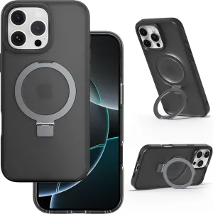 SWITCHEASY Protective Case for iPhone 16 Pro Max 6.9" with MagStand, Military-Grade Drop Protection, Kick Ring Stand, Compatible with MagSafe, Shockproof Phone Case- Ash