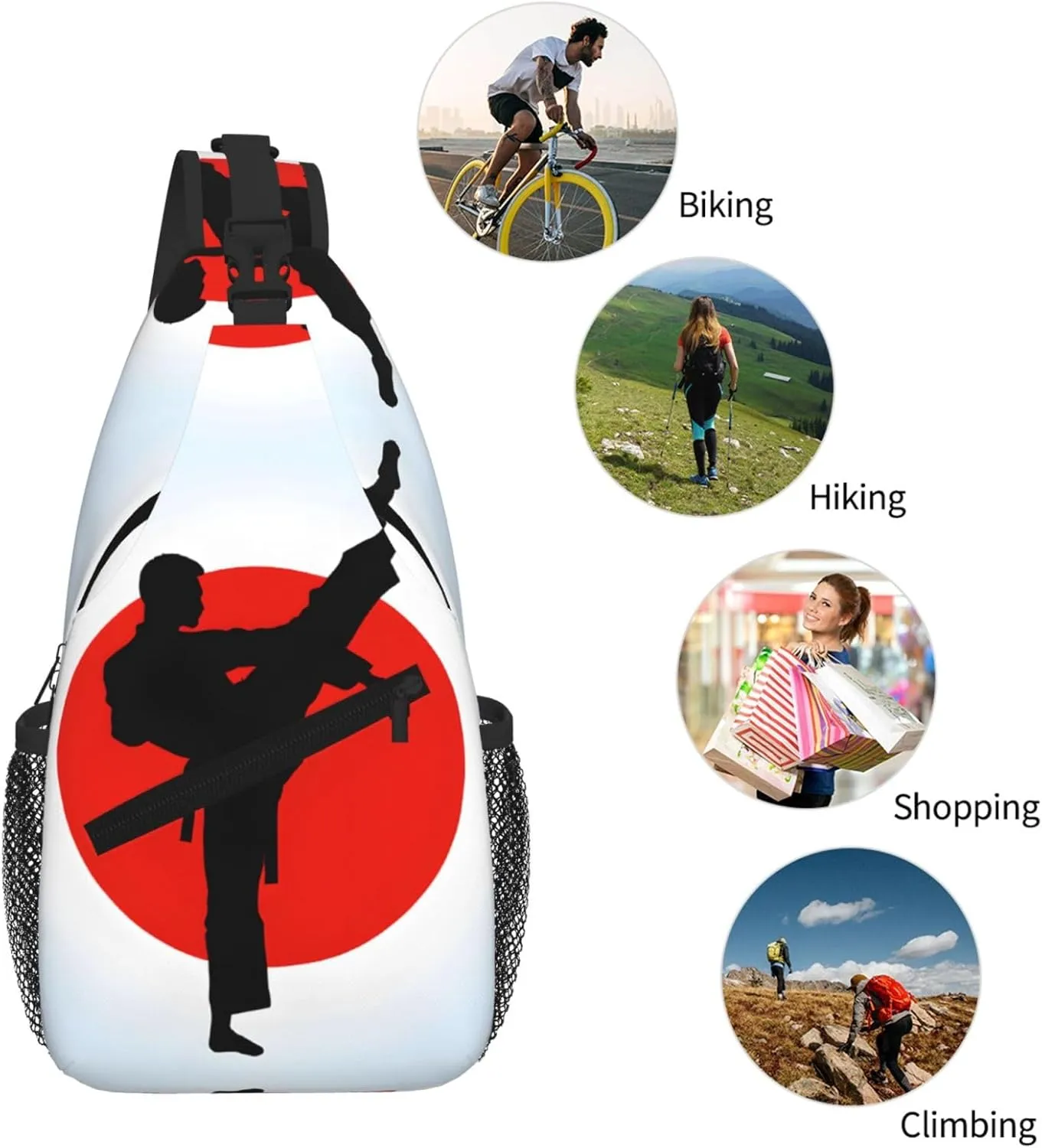 Taekwondo Design Print Cross Chest Bag Diagonally For Short-Distance Travel And Daily Use