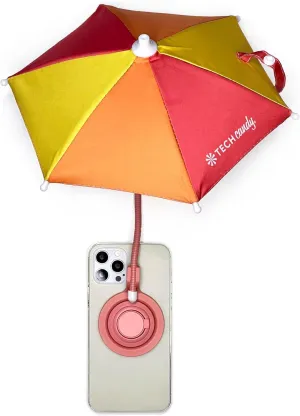 Tech Candy Screen Shade Magnetic Phone Umbrella, Portable & Adjustable Mobile Sun Shade, Magnetically Attaches to Phones, Compact & Travel-Friendly, Protects Screen from Sun, Rain, & Glare