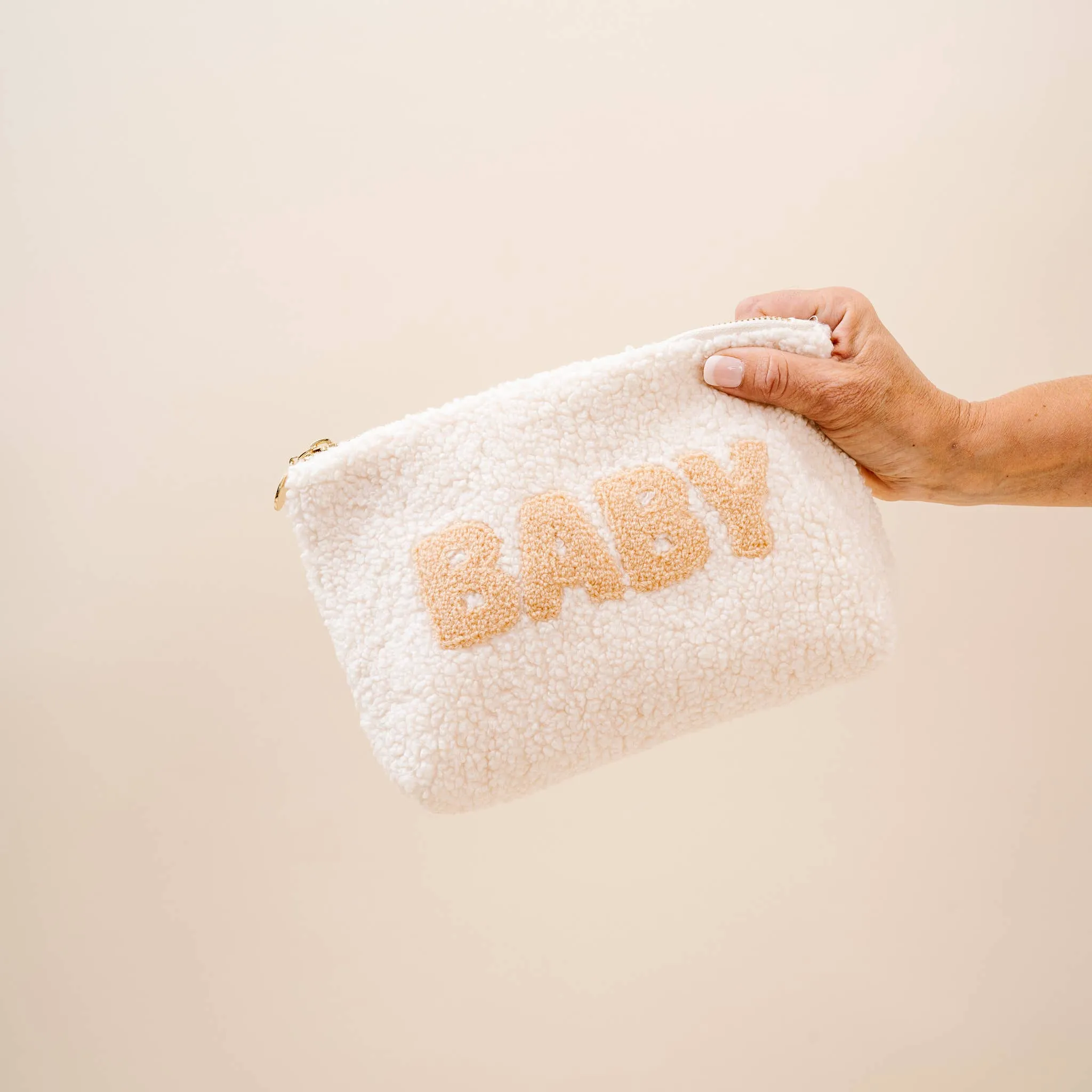 Teddy Pouch "BABY" - Cream