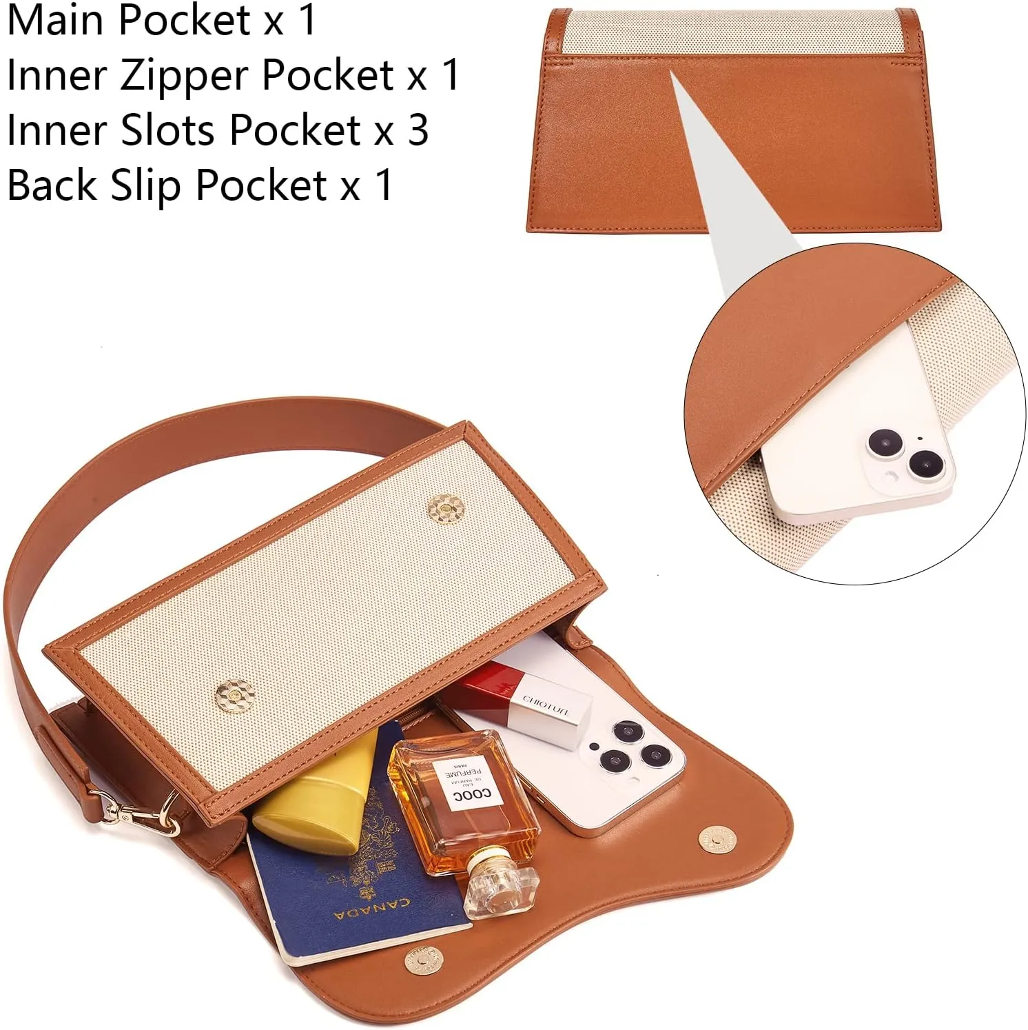 Telena Shoulder Bag for Women Vegan Leather Women's Shoulder Purses Handbags with 2 Removable Strap Crossbody Bag Purses