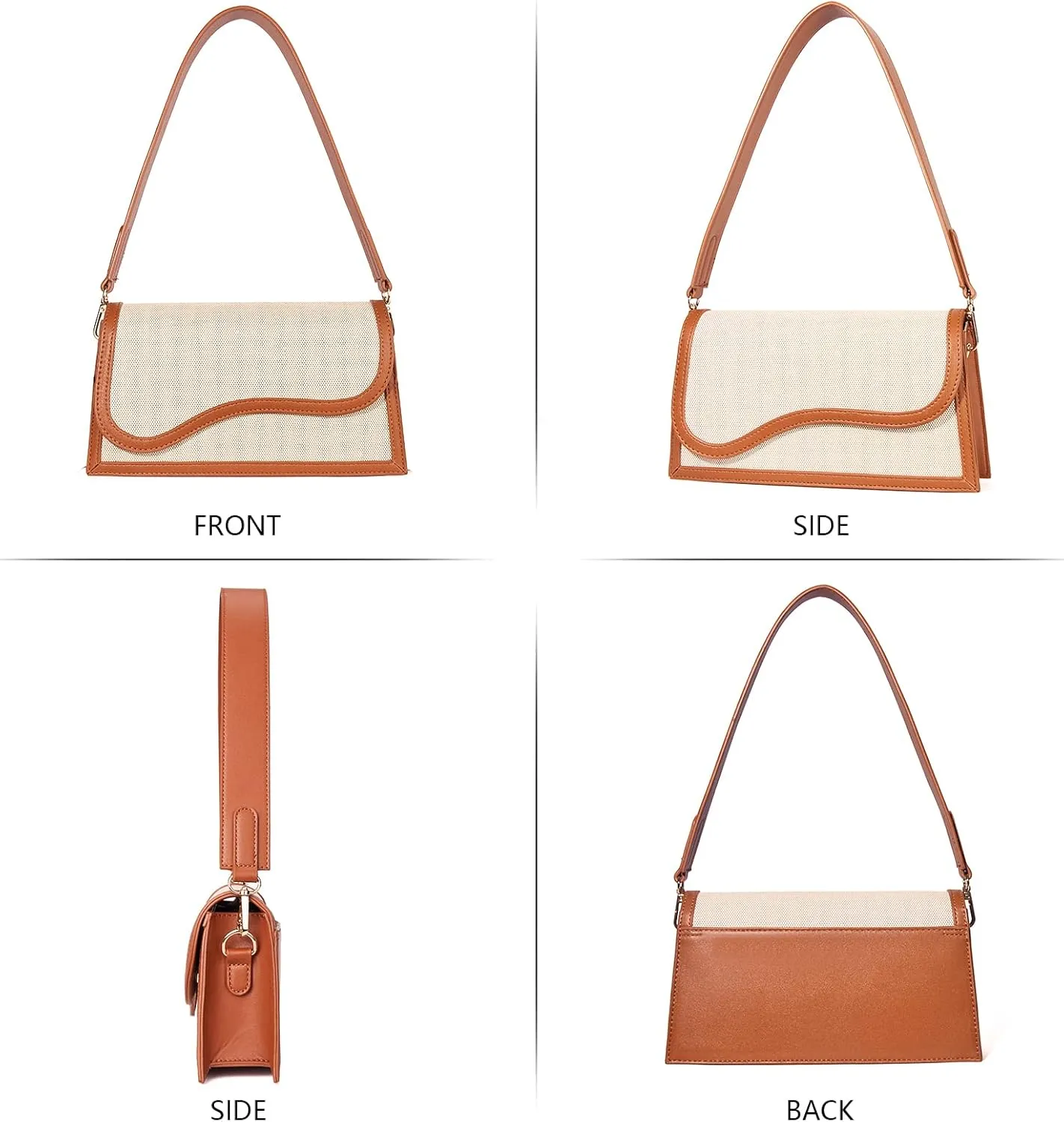 Telena Shoulder Bag for Women Vegan Leather Women's Shoulder Purses Handbags with 2 Removable Strap Crossbody Bag Purses