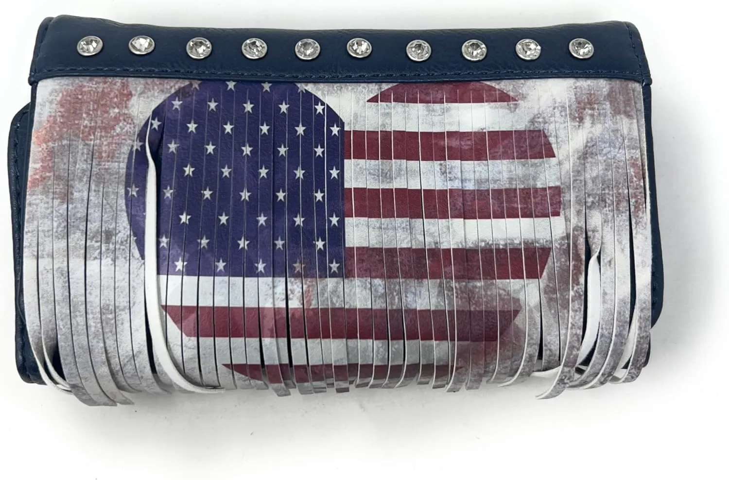 Texas West American Flag Rhinestone Women's Handbags Purse Wallet Set in Multi-Color