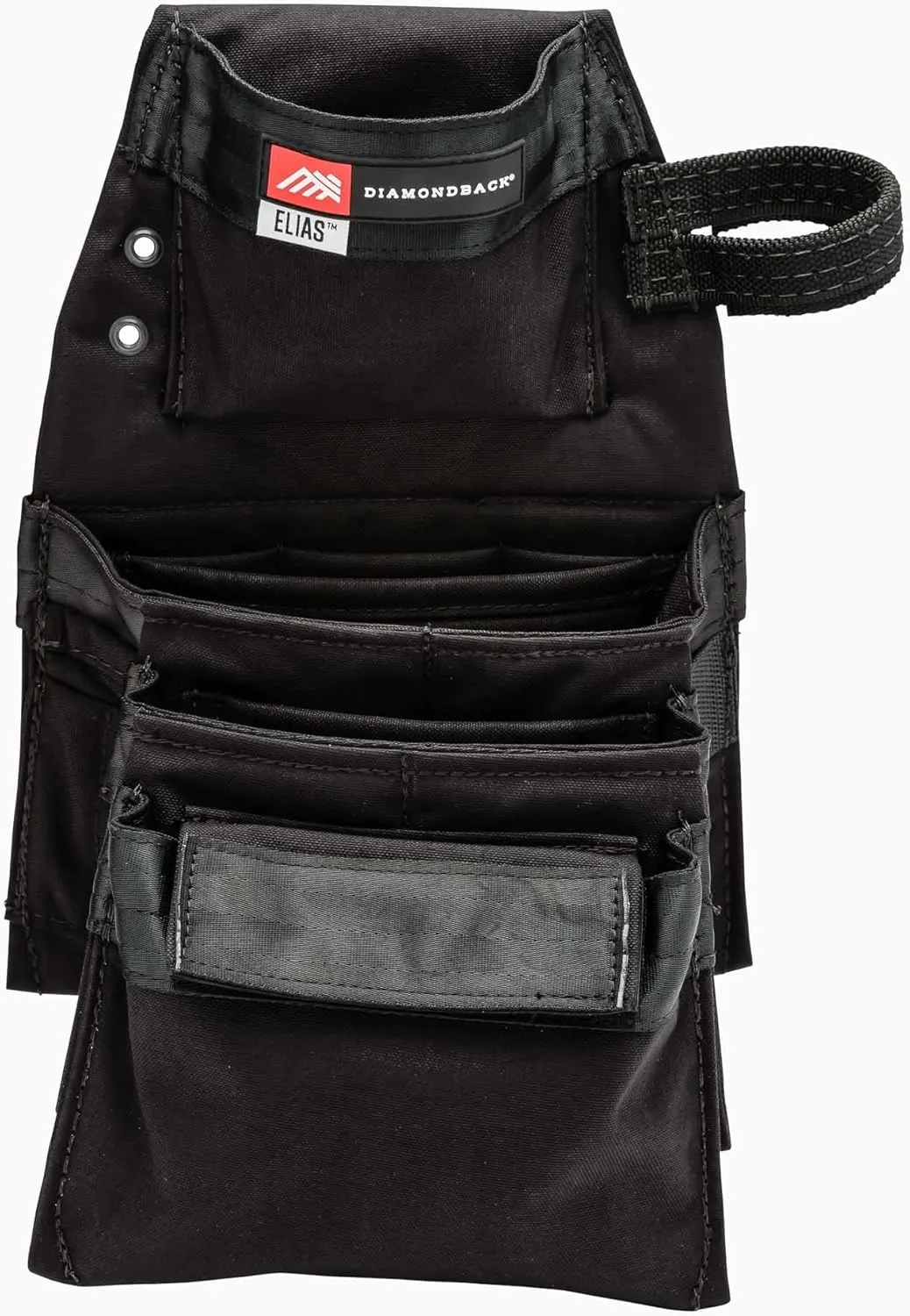 The Diamondback Elias 2.0 Tool Pouch, Ranger Green, Left Side | for Carpenters, Remodelers, Framer | Holder for Drill, Driver, Hand Tools, Chalk Line, Punch, Chisel, Marker