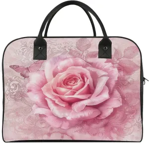 The Tote Bag Fashion Travel Bags Portable Delicate Peach Butterfly Printing Handbags For Travel, Work
