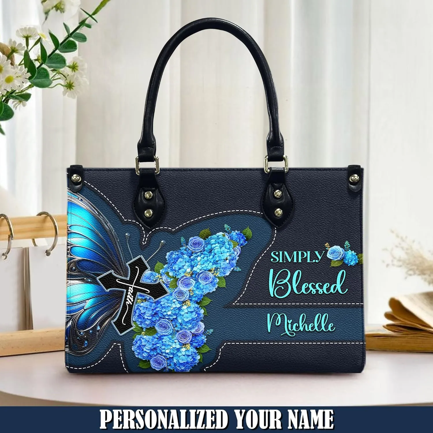 THUYPT Personalized Christian Leather Handbags, Handbag & Purse With Bible Verse Religious Tote Bag, Gift for Her, Religious Leather Handbag Gift for Women (06)