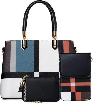TIBES Handbags for Women Ladies Tote Shoulder Bags Satchel Top Handle Satchel Purse in Pretty Color Combination