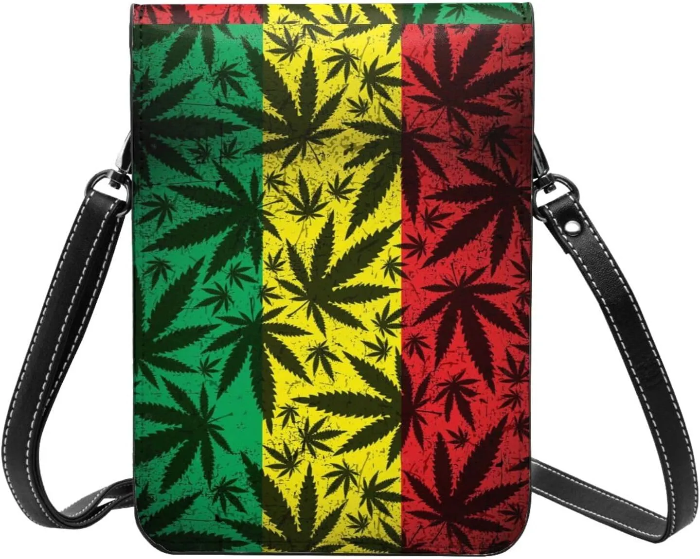 Tiger Stripes Leather Crossbody Cell Phone Purse Small Wallet Bags Adjustable Phone Bag for Women