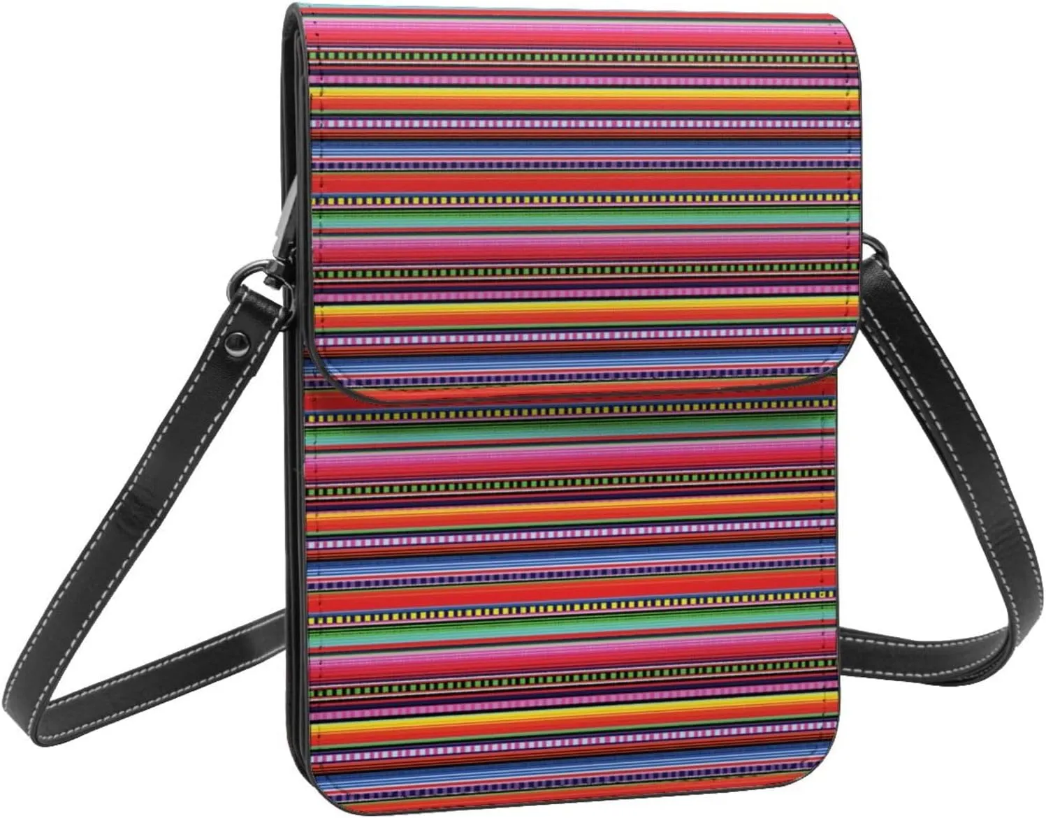 Tiger Stripes Leather Crossbody Cell Phone Purse Small Wallet Bags Adjustable Phone Bag for Women