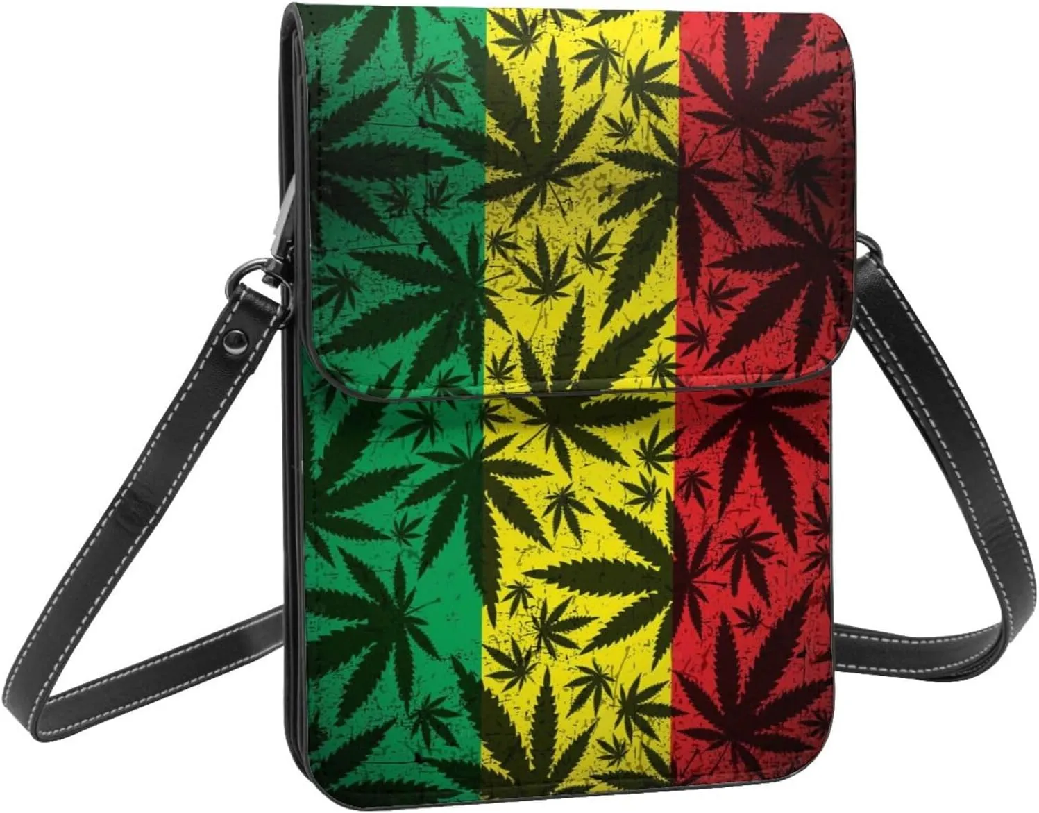 Tiger Stripes Leather Crossbody Cell Phone Purse Small Wallet Bags Adjustable Phone Bag for Women