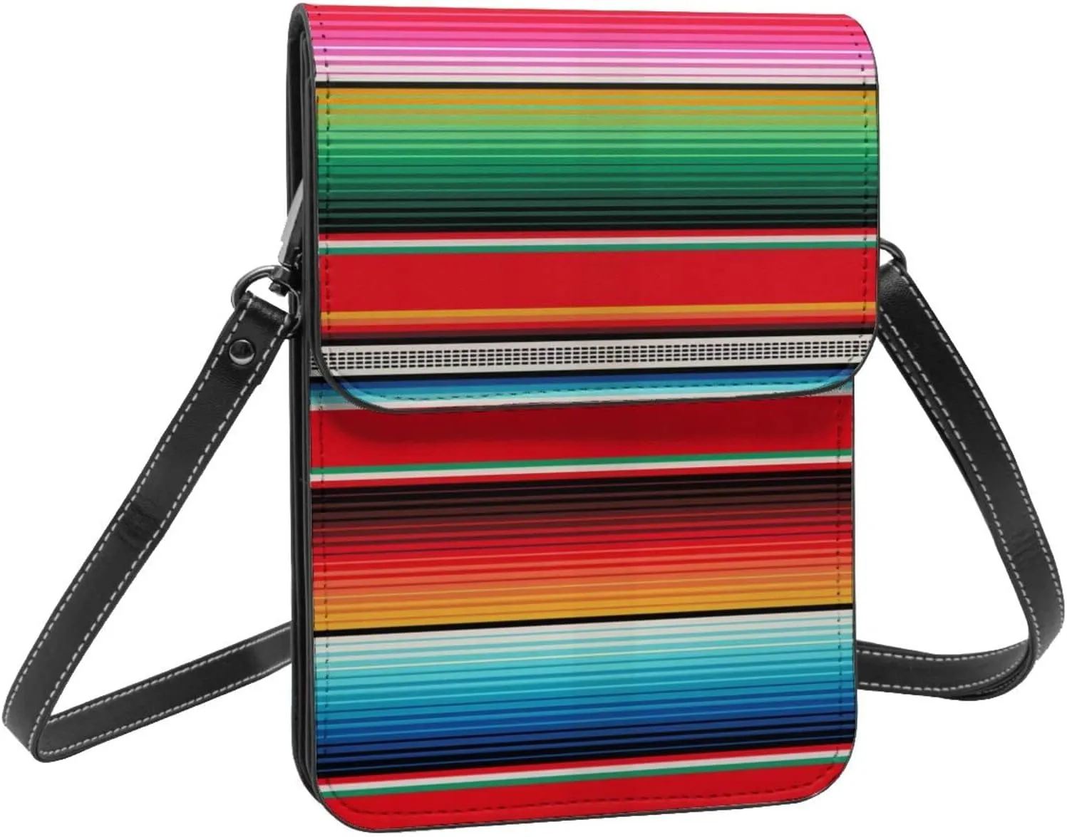 Tiger Stripes Leather Crossbody Cell Phone Purse Small Wallet Bags Adjustable Phone Bag for Women