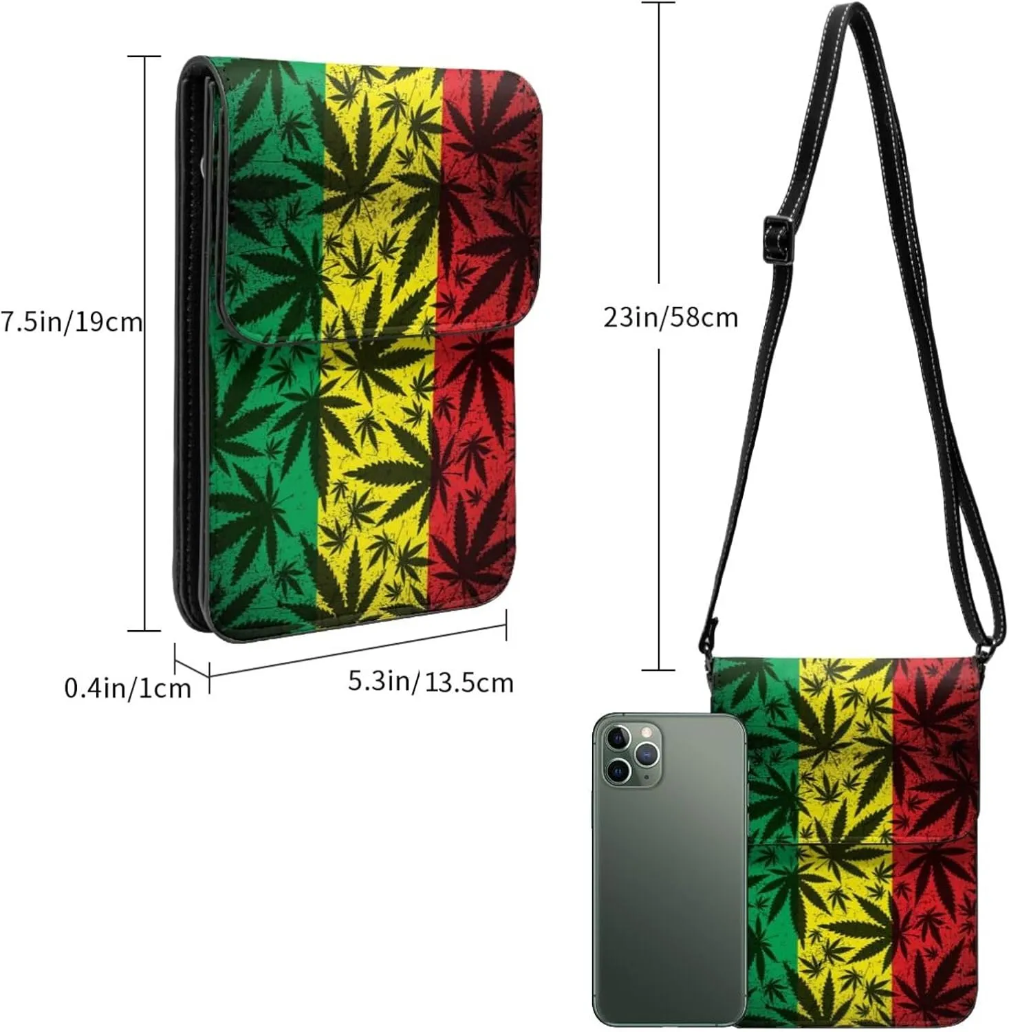 Tiger Stripes Leather Crossbody Cell Phone Purse Small Wallet Bags Adjustable Phone Bag for Women