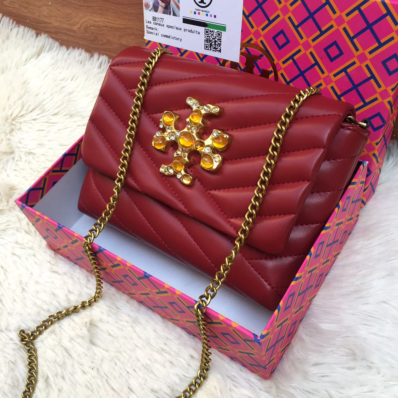 TORY BURCH Kira Embellished Shoulder Bag