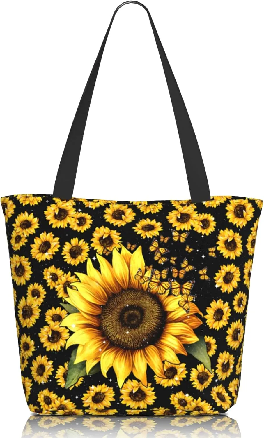 Tote Bag for Women Large Shoulder Bag with Zipper Pockets Stylish Print Handbags for Work Travel Shopping