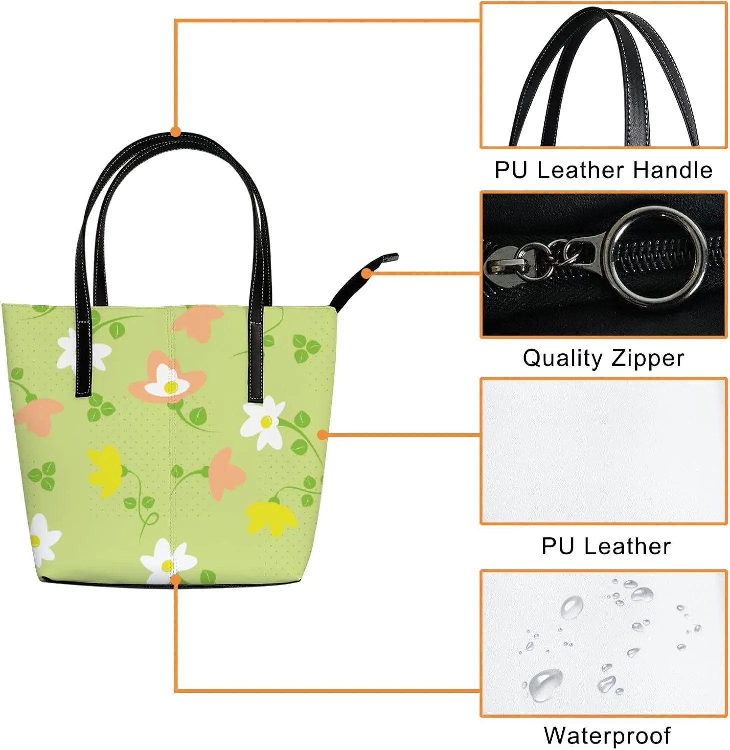 Tote Bag for Women PU Leather Handbags Women's Crossbody Handbags Work Tote Bags for Women Coachbags Tote Bag with Zipper