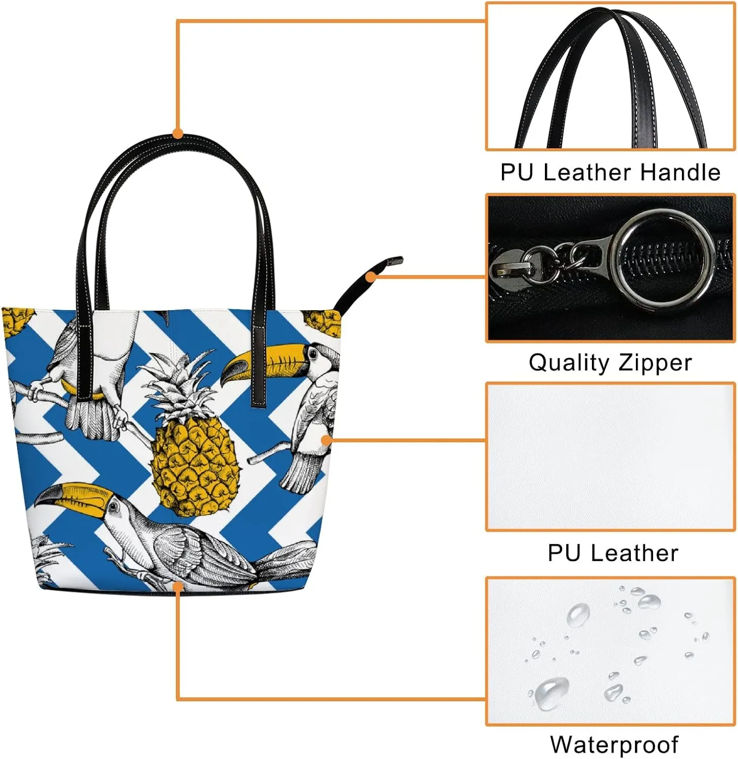 Tote Bag for Women PU Leather Handbags Women's Crossbody Handbags Work Tote Bags for Women Coachbags Tote Bag with Zipper
