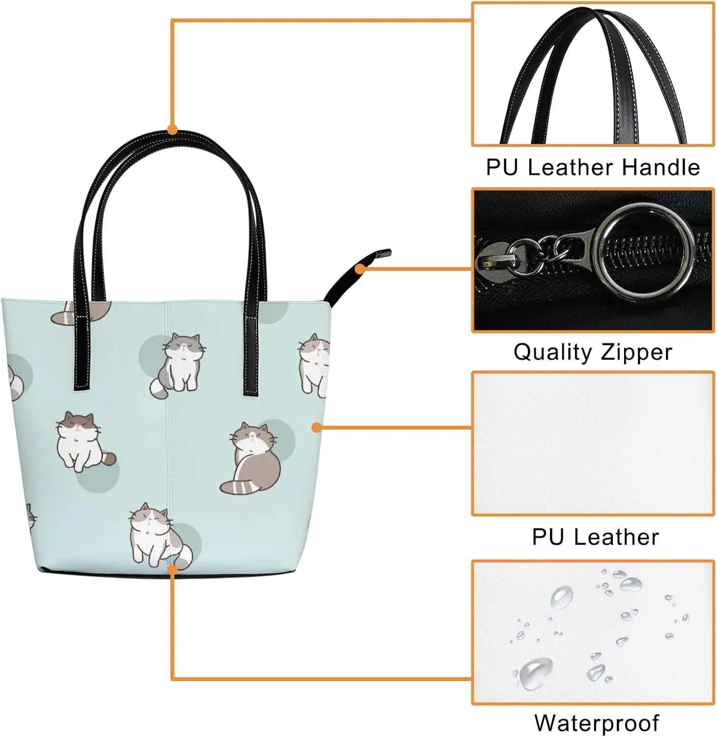 Tote Bag for Women PU Leather Handbags Women's Crossbody Handbags Work Tote Bags for Women Coachbags Tote Bag with Zipper