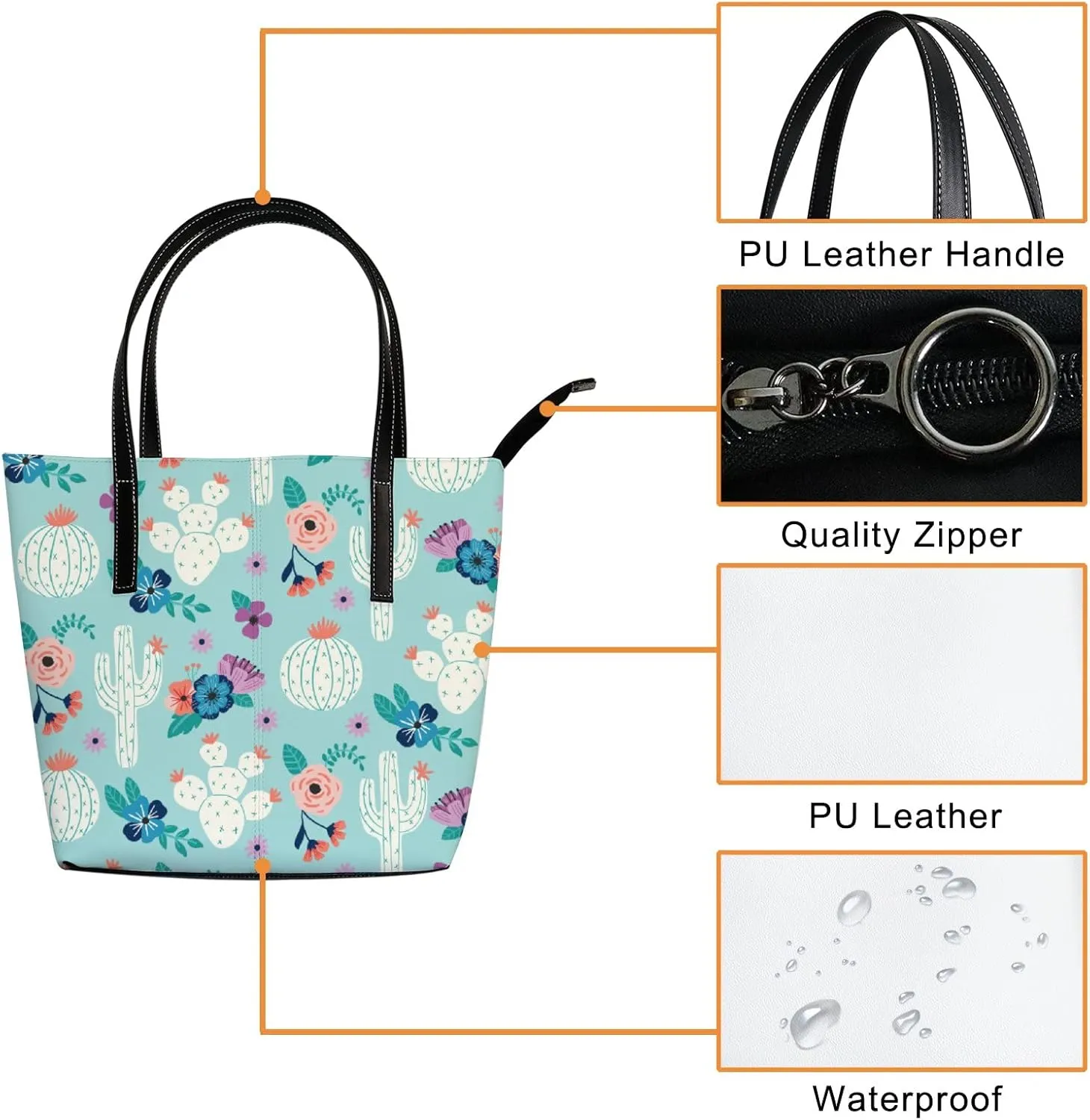 Tote Bag for Women PU Leather Handbags Women's Crossbody Handbags Work Tote Bags for Women Coachbags Tote Bag with Zipper