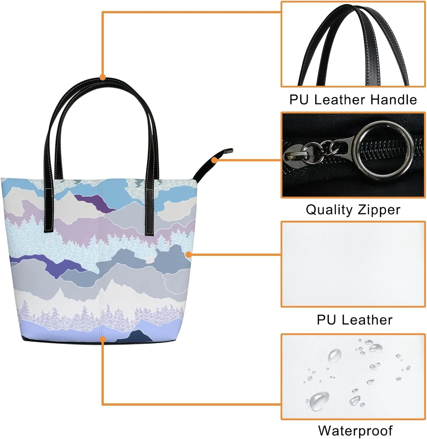 Tote Bag for Women PU Leather Handbags Women's Crossbody Handbags Work Tote Bags for Women Coachbags Tote Bag with Zipper