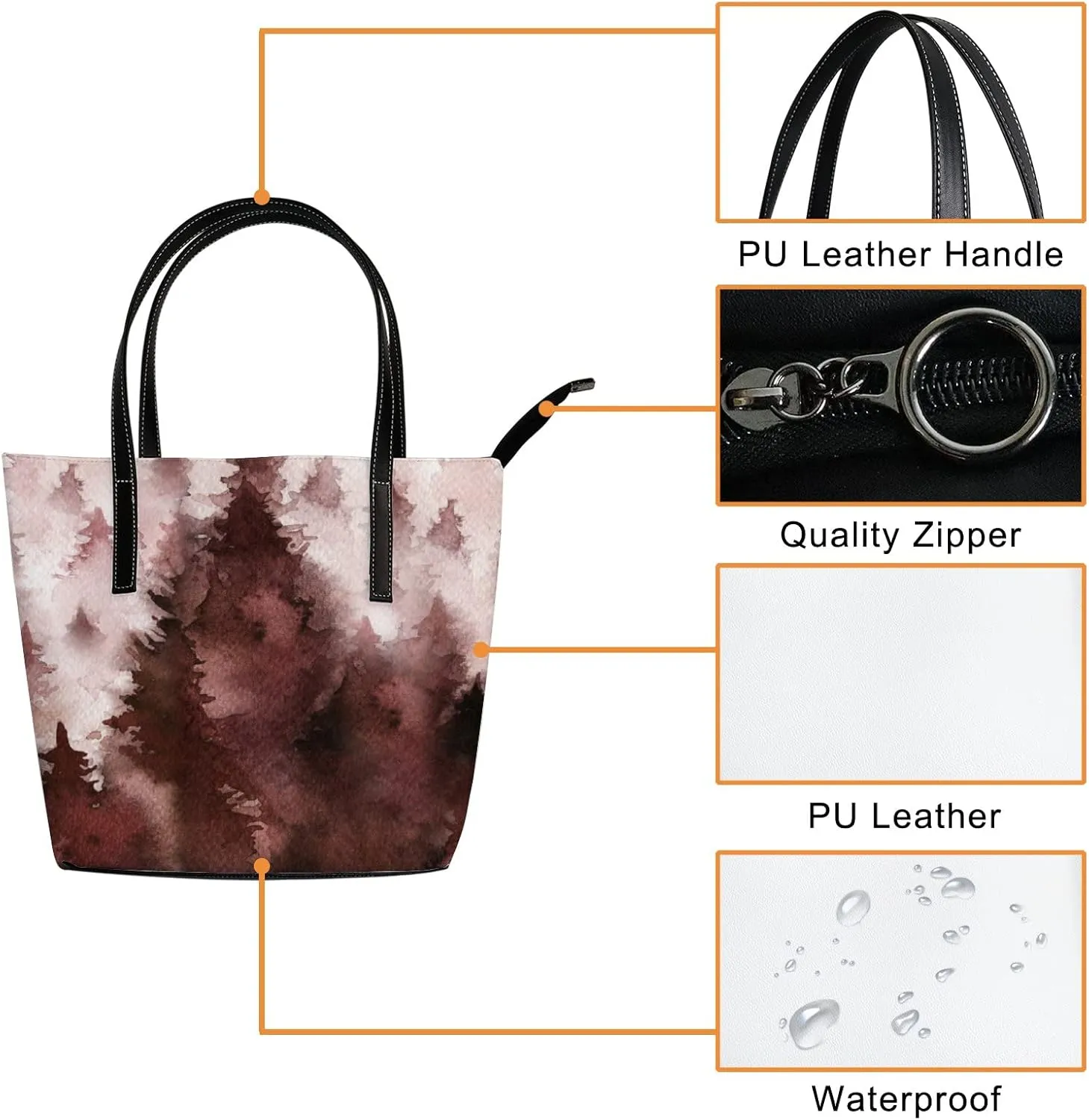 Tote Bag for Women PU Leather Handbags Women's Crossbody Handbags Work Tote Bags for Women Coachbags Tote Bag with Zipper