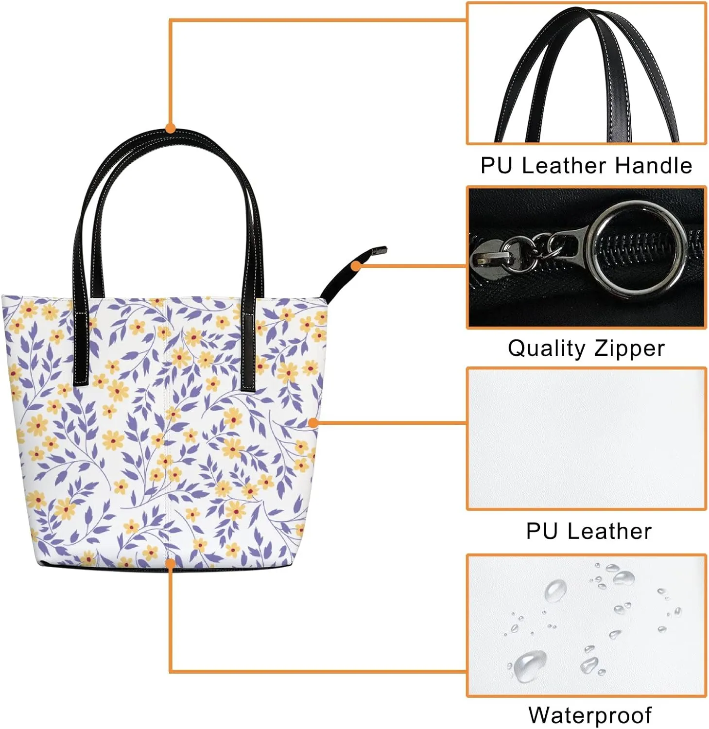 Tote Bag for Women PU Leather Handbags Women's Crossbody Handbags Work Tote Bags for Women Coachbags Tote Bag with Zipper