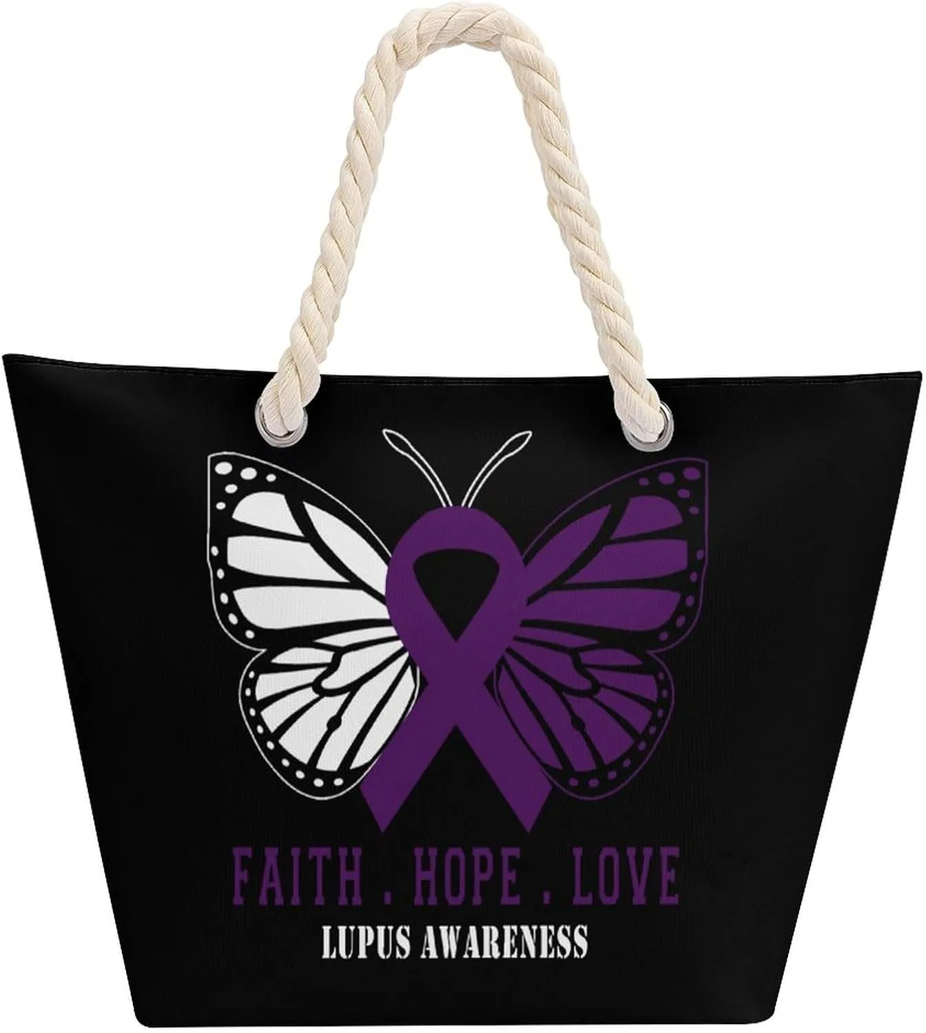 Tote Bag Large Handles Beach Bag with Zipper for Shopping Groceries Travel Outdoors Swim Pool Bag