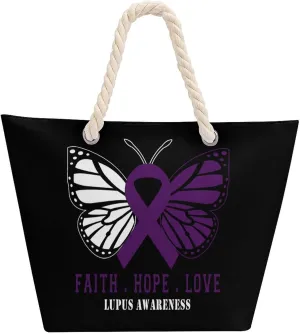 Tote Bag Large Handles Beach Bag with Zipper for Shopping Groceries Travel Outdoors Swim Pool Bag