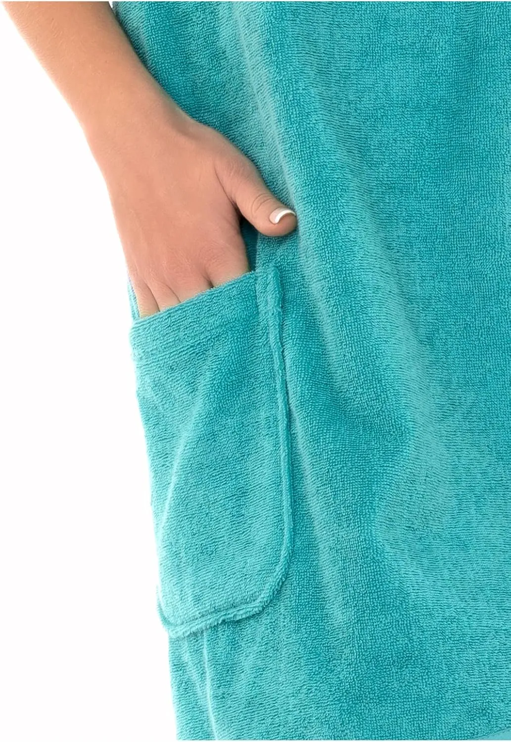 TowelSelections Womens Shower Wrap Adjustable Cotton Terry Cloth Gym Cover Up with Snaps