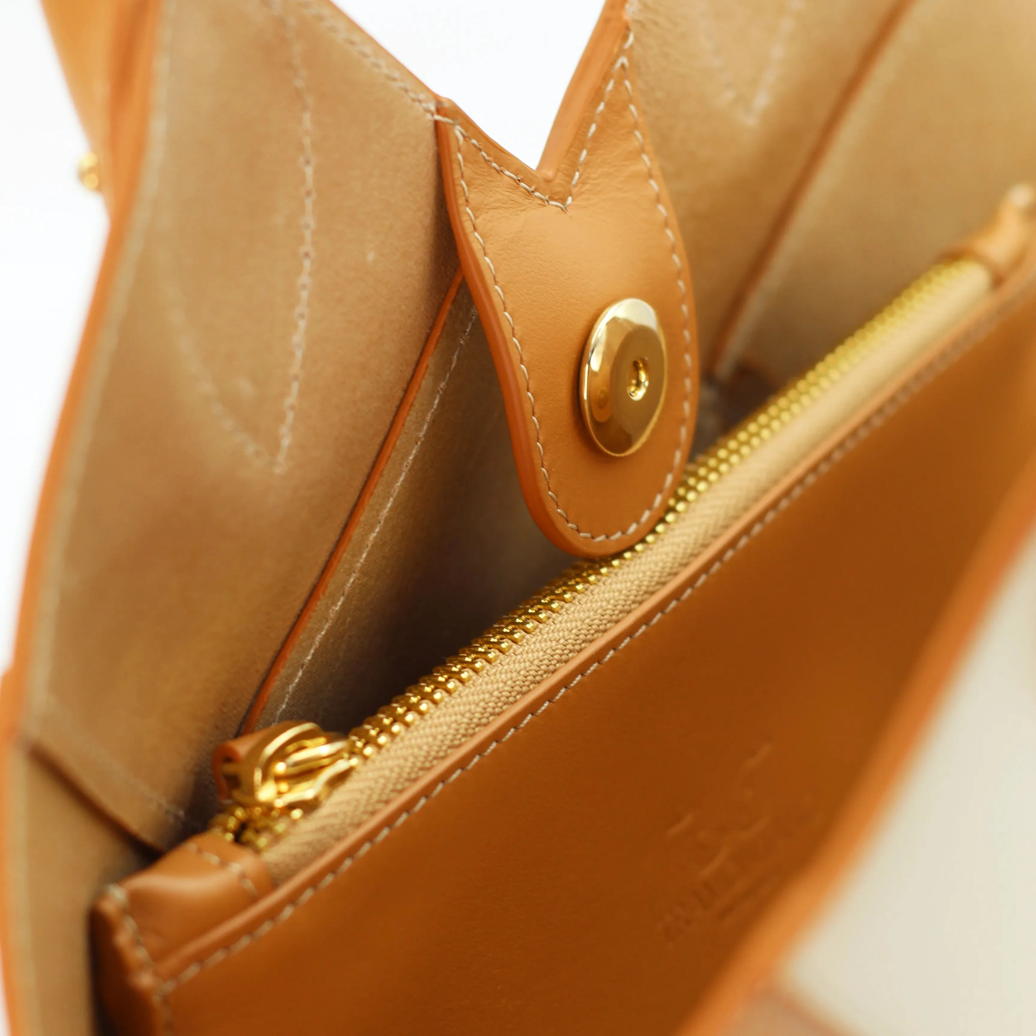 Tramontano Italian leather capri mini handbag in checkered latte print (TRAM1266)