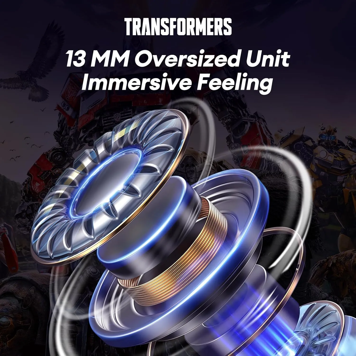 Transformers TF-T01 True Wireless Earbuds Wireless Bluetooth 5.4 Ear Buds Deep Bass Sound Earbud with Smart Noise Cancelling Mic IPX5 Waterproof in Ear Earphones for Android iOS Yellow Bumblebee