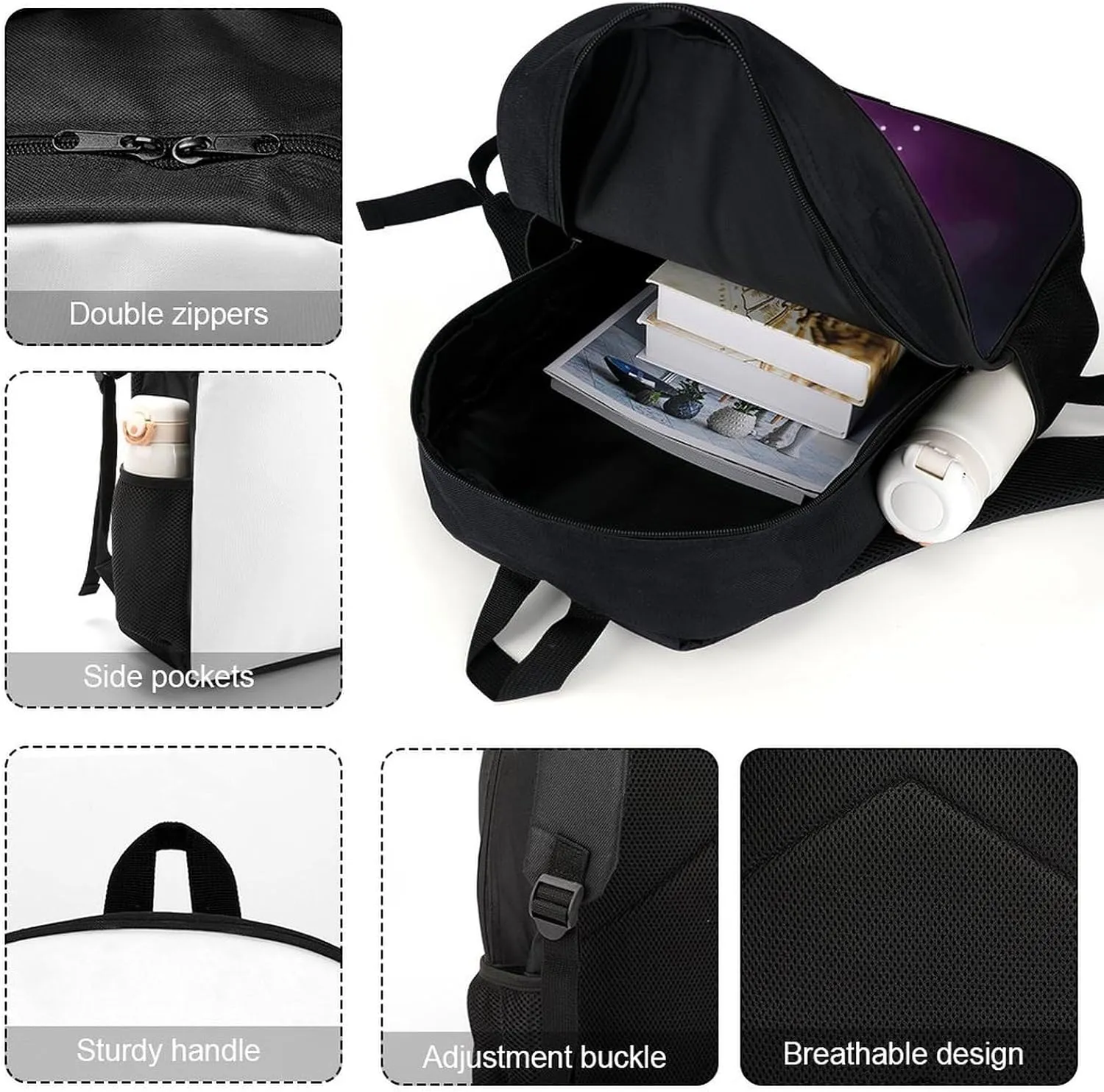 Travel Laptop Backpack Slim Durable Lightweight Back Pack Cute Cute Purple Butterfly Small Backpack For Women Men