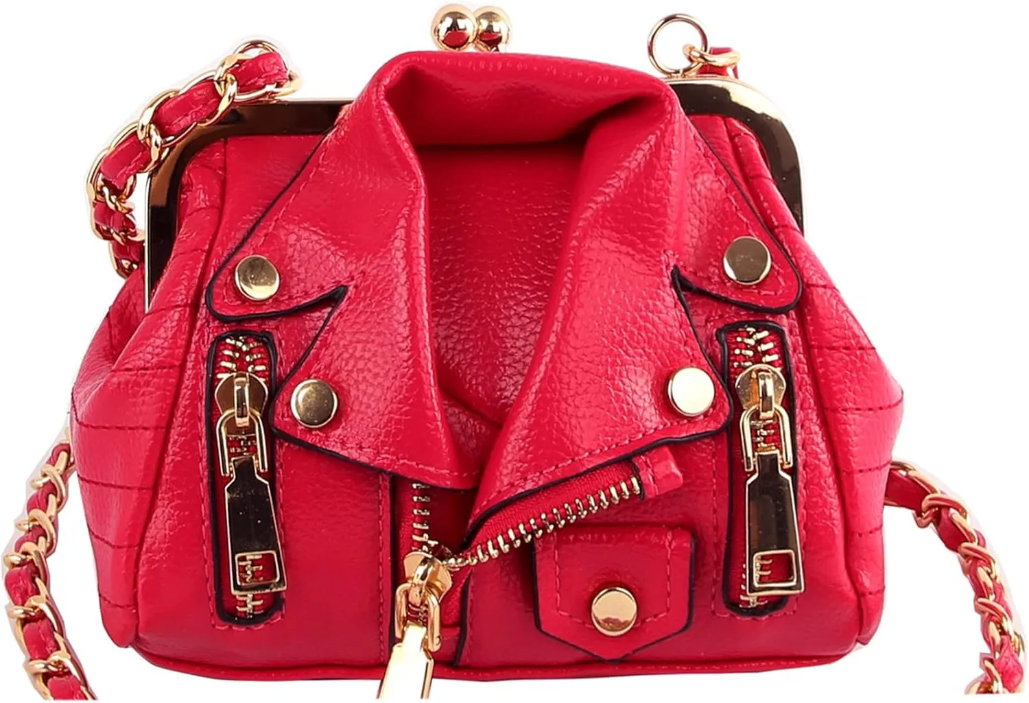 Trendeology Moto Jacket Design Bike Vegan Leather Fringed Saddle Bag Fashion Backpack Purse (Crossbody - Fuschia)