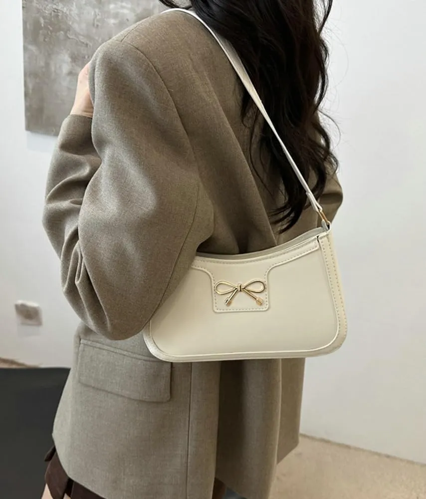 Trendy Bow Shoulder Bag for Women PU Leather Shoulder Purse Tote Bag Crossbody Purses for Work Travel 2025
