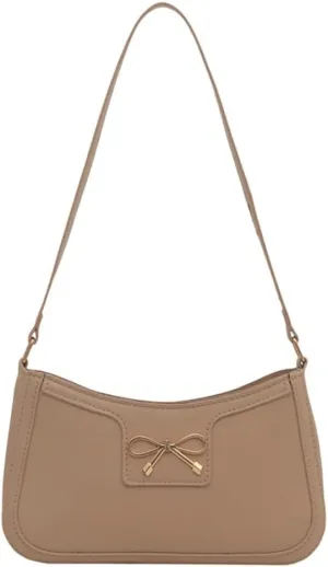 Trendy Bow Shoulder Bag for Women PU Leather Shoulder Purse Tote Bag Crossbody Purses for Work Travel 2025