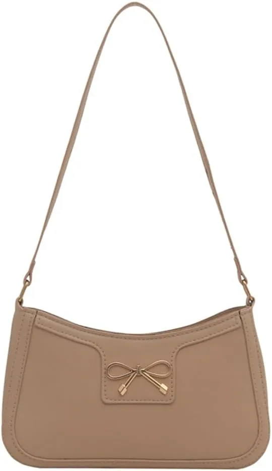 Trendy Bow Shoulder Bag for Women PU Leather Shoulder Purse Tote Bag Crossbody Purses for Work Travel 2025