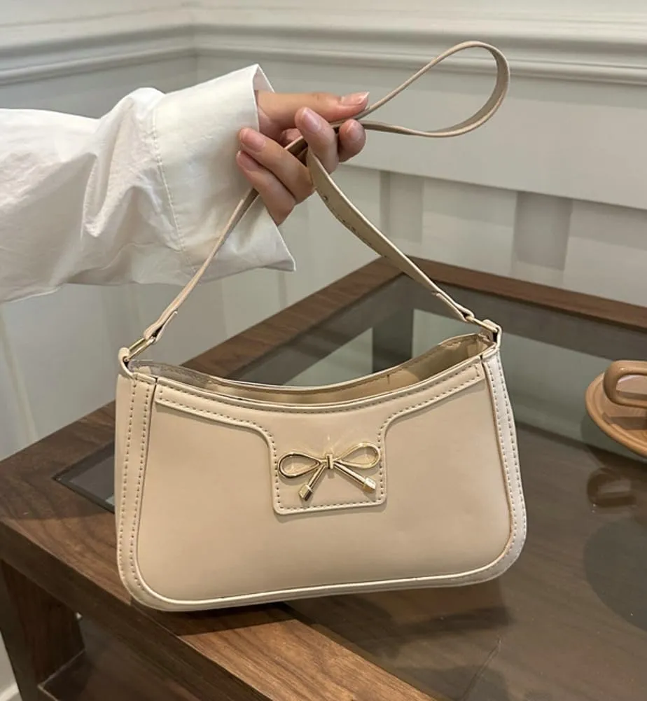 Trendy Bow Shoulder Bag for Women PU Leather Shoulder Purse Tote Bag Crossbody Purses for Work Travel 2025