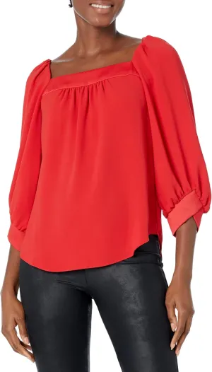 Trina Turk Women's Square Neck Blouse