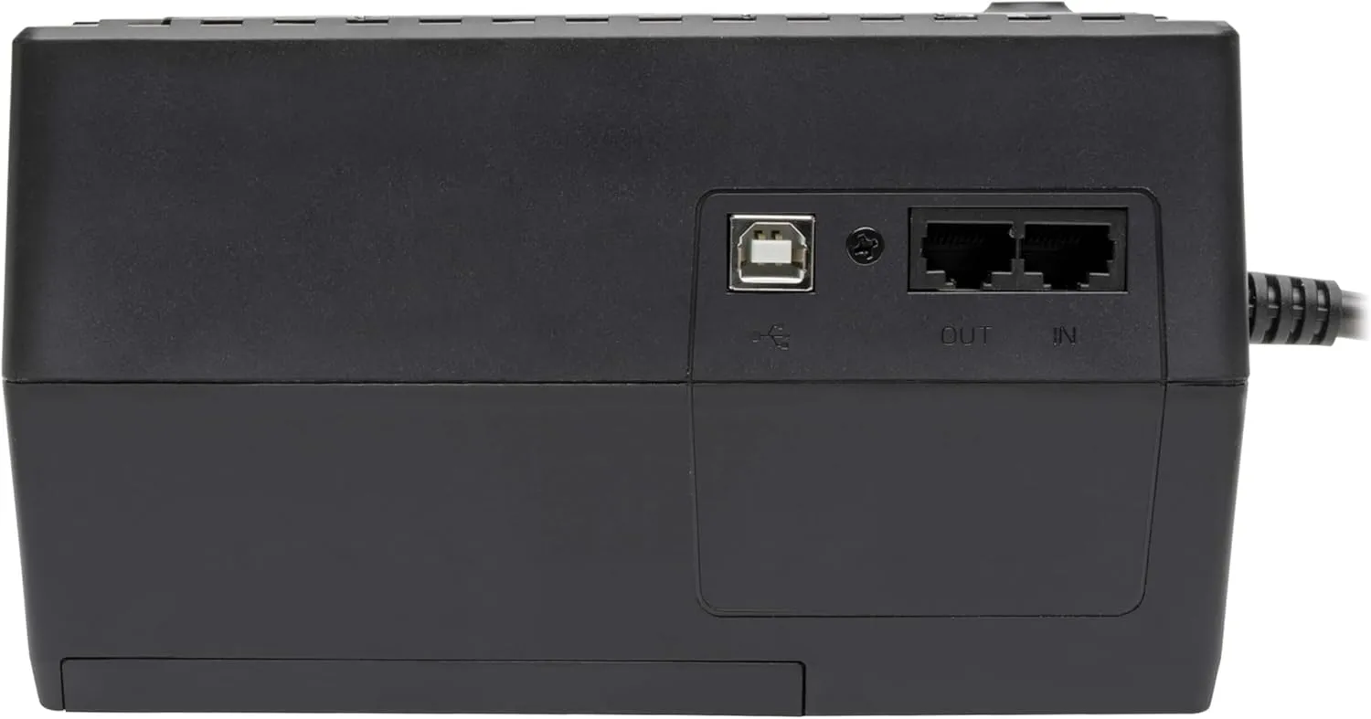 Tripp Lite 550VA UPS Battery Backup Uninterruptible Power Supply Surge Protector, 10 Outlets, Dataline Protection, USB Monitoring, Home & Office, 3-Year Warranty & $100,000 Insurance (INTERNET550U)