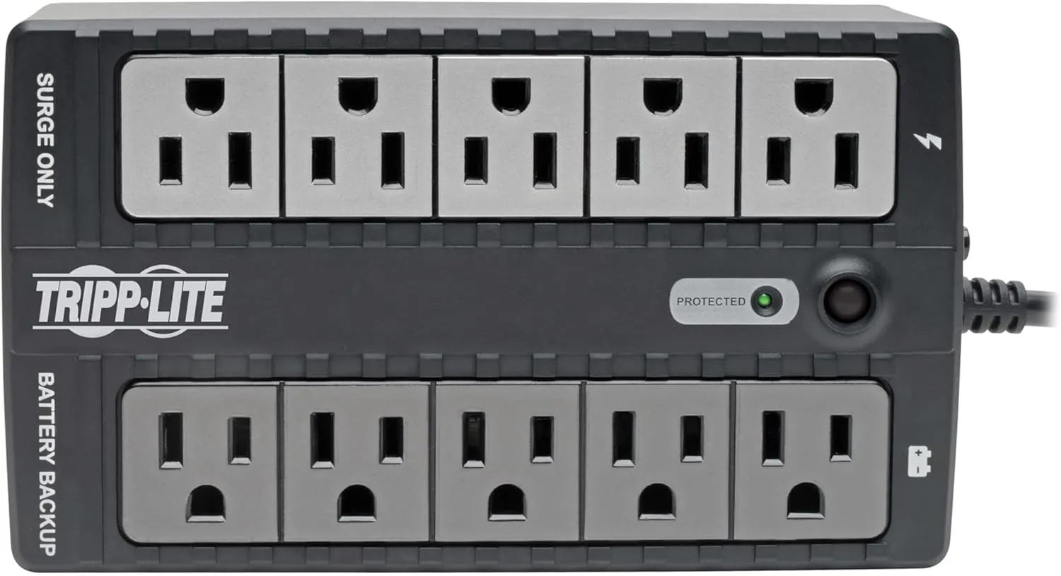 Tripp Lite 550VA UPS Battery Backup Uninterruptible Power Supply Surge Protector, 10 Outlets, Dataline Protection, USB Monitoring, Home & Office, 3-Year Warranty & $100,000 Insurance (INTERNET550U)