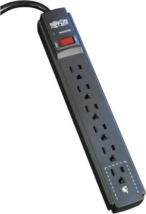 Tripp Lite 6 Outlet Surge Protector Power Strip, 6ft Cord, 900 Joules, Black