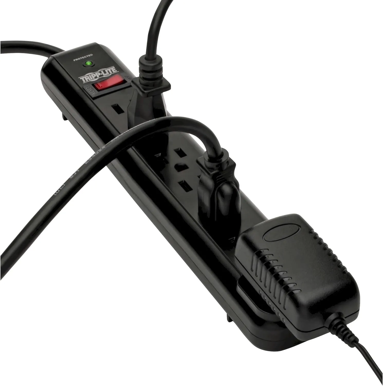 Tripp Lite 7 Outlet Surge Protector Power Strip, Extra Long 12ft Cord, Black, & Dollar 25,000 Insurance (TLP712B)
