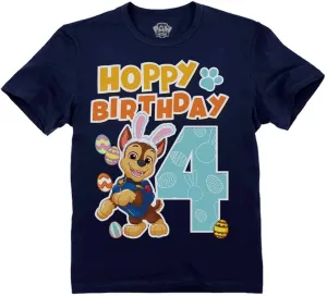 Tstars Paw Patrol 4 Chase Shirt Gifts for Four Years Old 4th Birthday Theme Party Toddler Kids T-Shirt