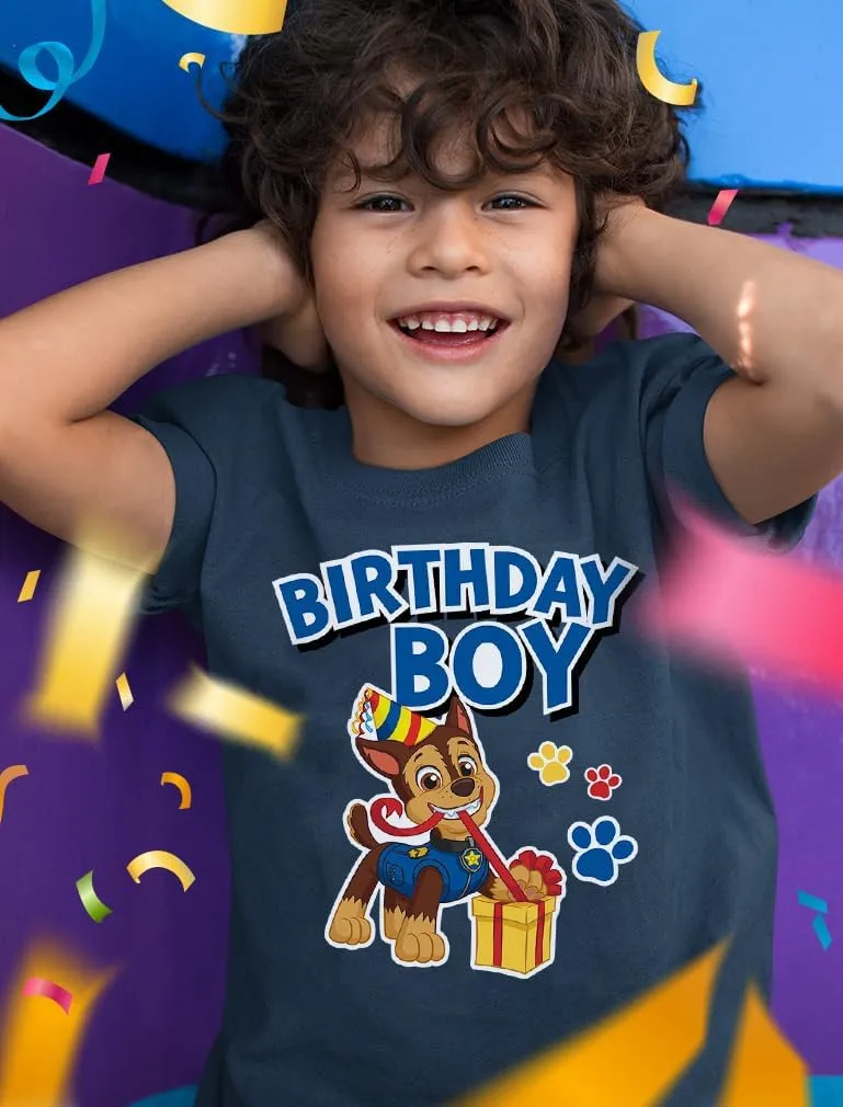 Tstars Paw Patrol Birthday Boy Shirt Gifts for Boys Badge Shield 2nd 3rd 4th 5th Toddler Kids T-Shirt